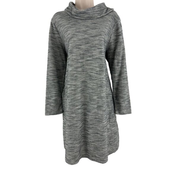 Size‎ Large Petite PUREJILL J. JILL GRAY SOFT MARLED DRESS W/POCKETS Fall Winter - Picture 2 of 8